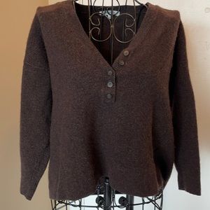 Madewell brown cropped 3/4 sleeve sweater